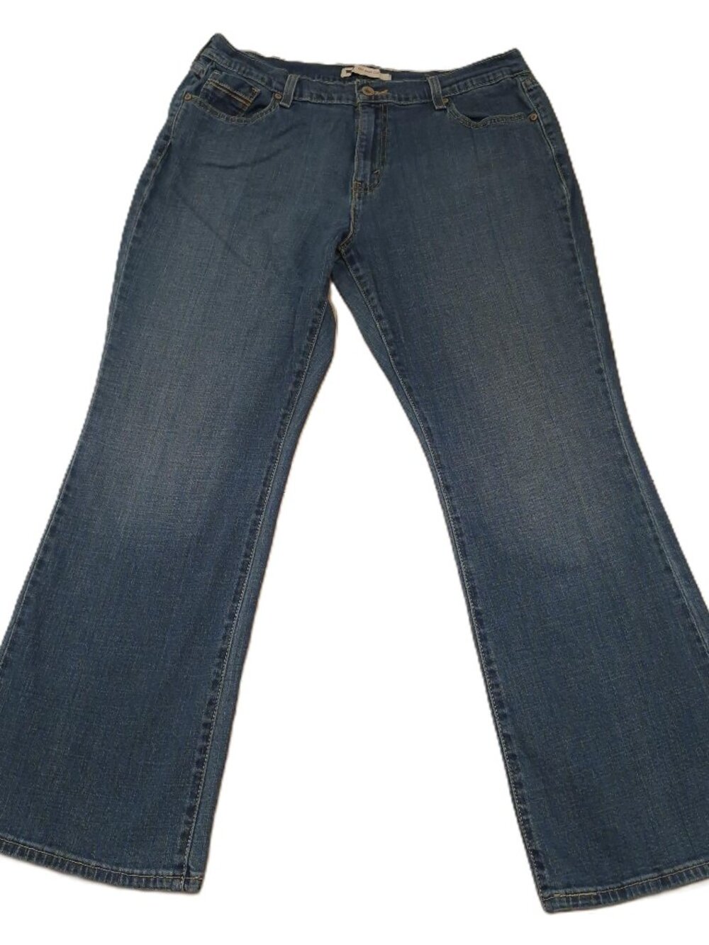 Levis 515 Bootcut Jeans Womens Size 10 Dark Blue Mid Rise Stretch Denim 32x30